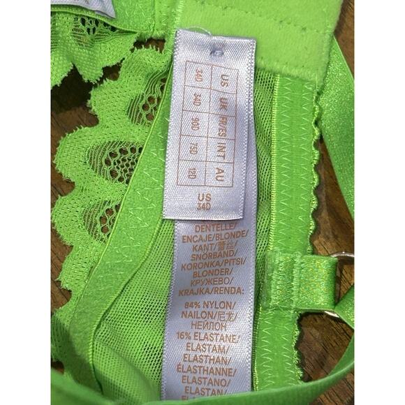 NWT Savage X Fenty Lace Textured Lime Green Bra Size 34D - Picture 5 of 7